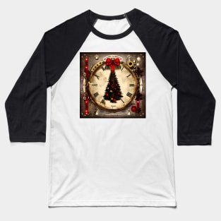 Steampunk Christmas Clock Baseball T-Shirt